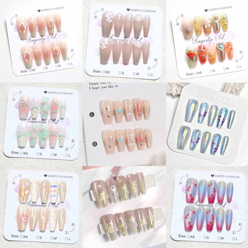 Nail Art Cat Eye - 10개 여성용 프랑스 스타일 고급 3D