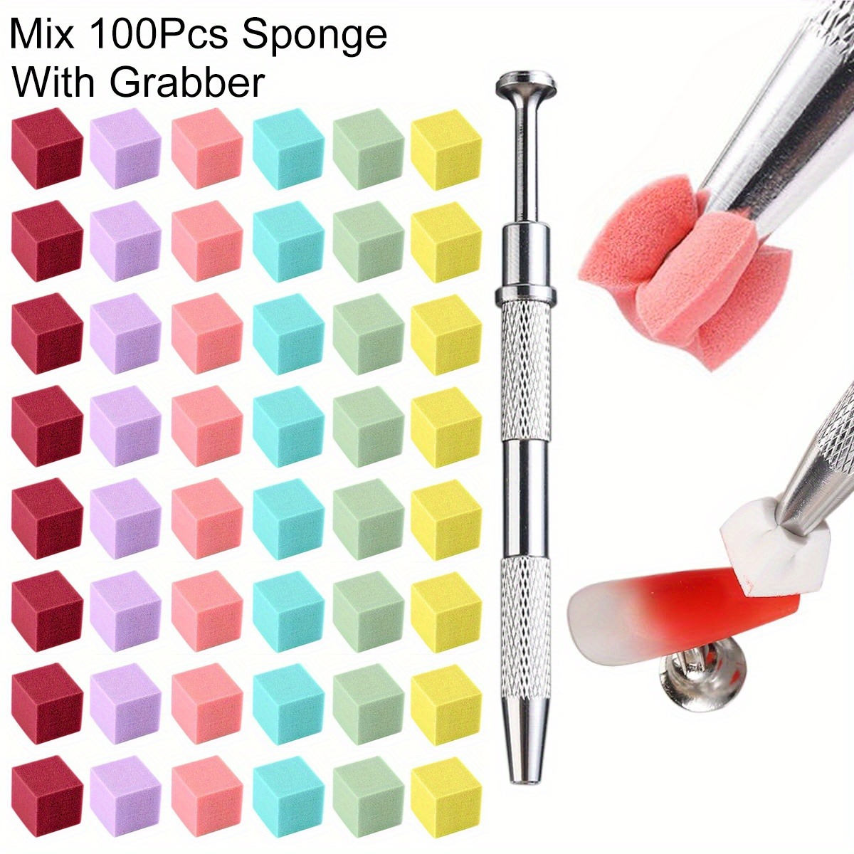 Nail Art Rame - 1/50/100Pcs 스퀘어 네일 아트 스폰지 세트