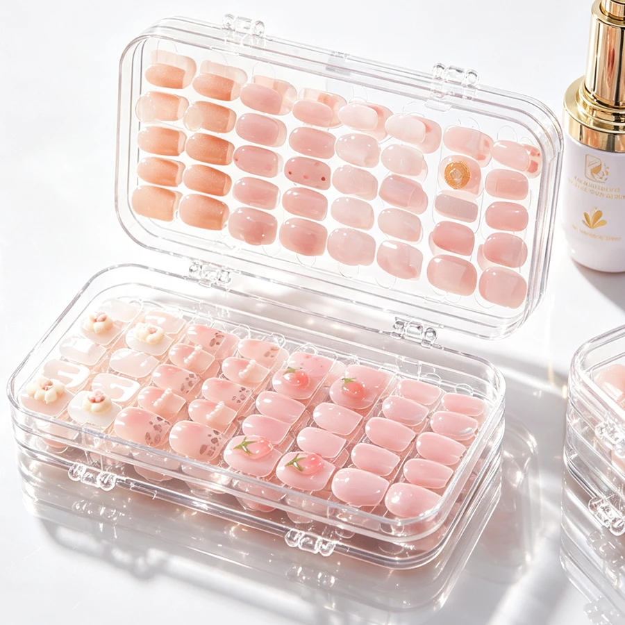 Nail Art Rame - 투명 접이식 프레스온 네일 보관함, 살롱