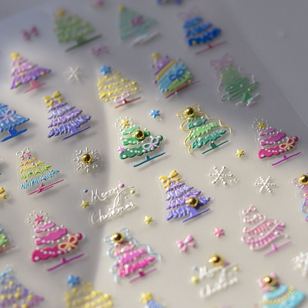Nail Art Xmas Tree - 크리스마스 네일 아트 스티커 데칼, 5D