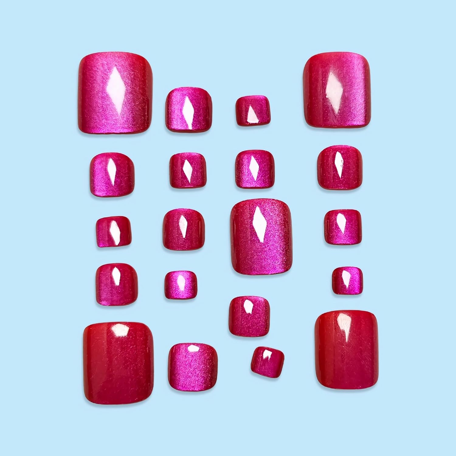 96개 아크릴 프레서 풋 모양의 짧은 인조 발톱, 캣아 - Nail Art Cat Eye 리뷰 및 가격