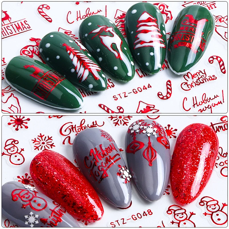 크리스마스 네일 액세서리, 레드 골드, 겨울 크리스마스 - Nail Art Xmas Tree 리뷰 및 가격