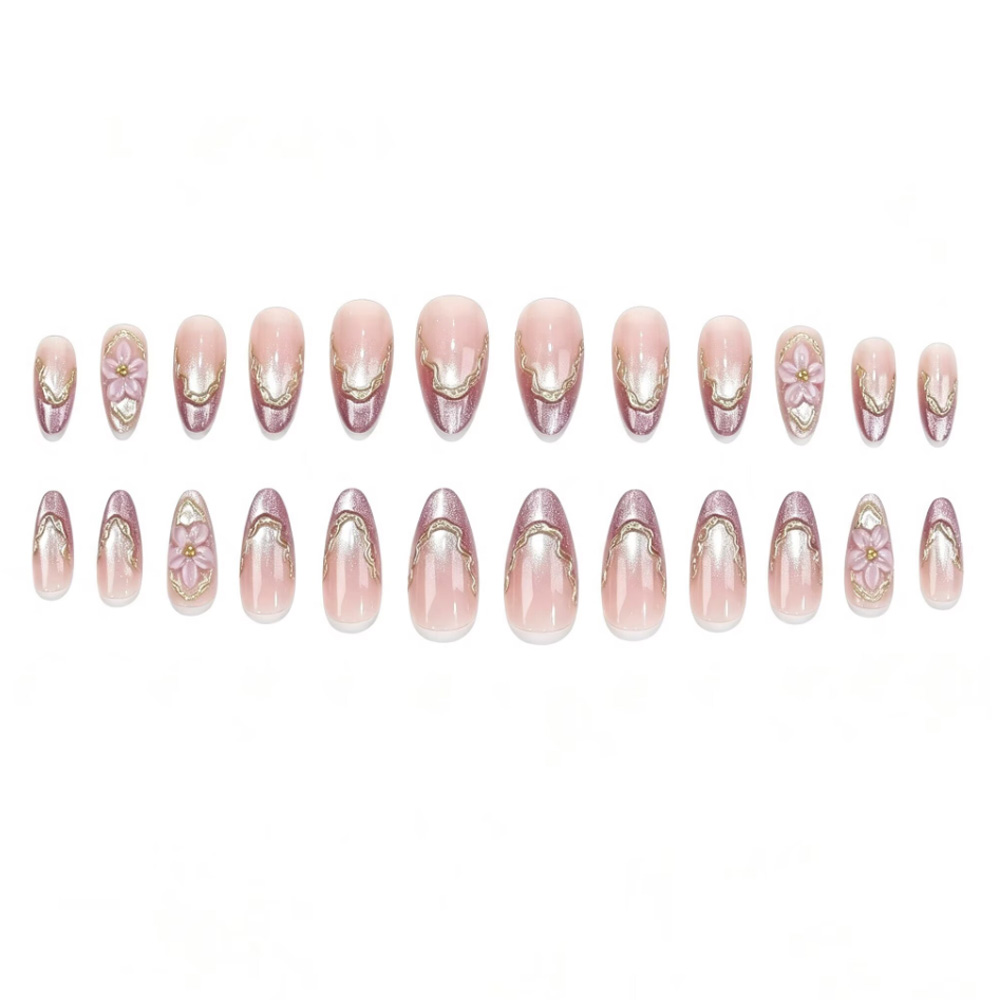 3D 플라워 디자인의 광택 있는 캣아이 골든 프레임 스 - Nail Art Cat Eye 리뷰 및 가격