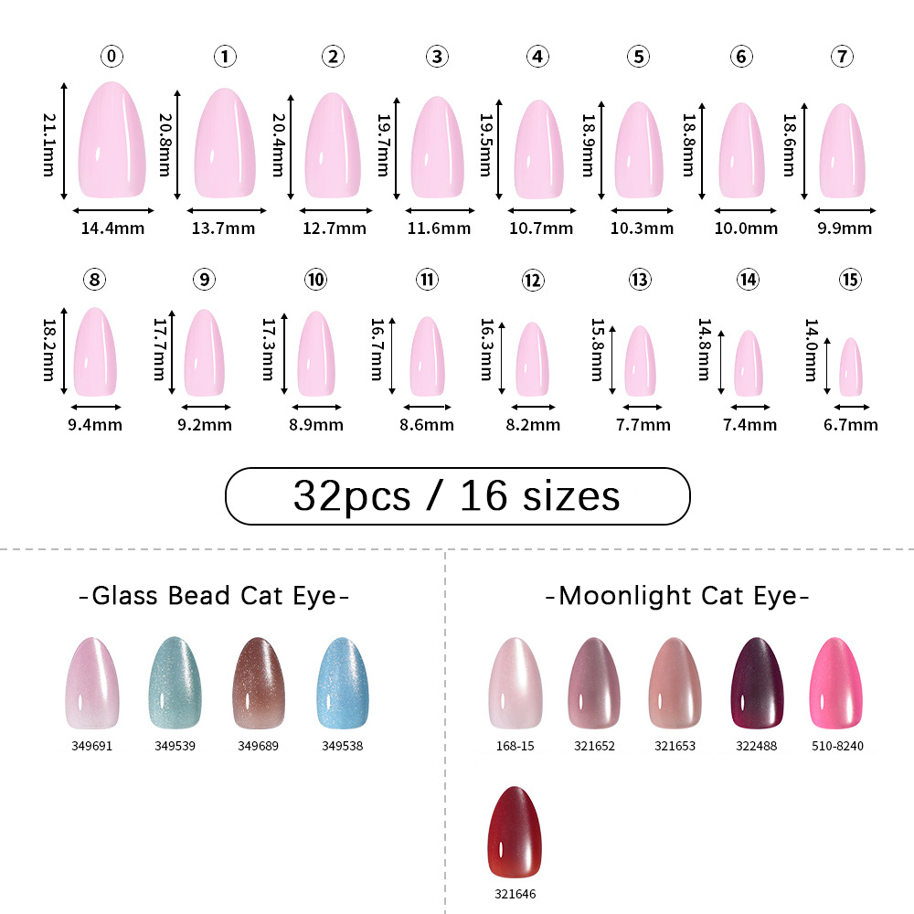 VITAGWX 32개 프레스온 네일 아몬드 네일 팁 페 - Nail Art Cat Eye 리뷰 및 가격