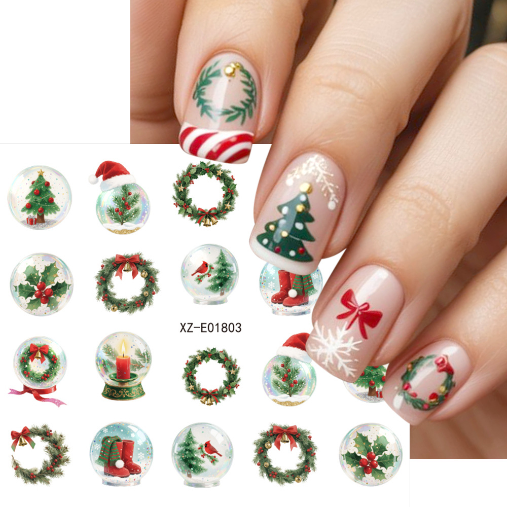 30개/세트 크리스마스 네일 아트 스티커, 자가 접착식 - Nail Art Xmas Tree 리뷰 및 가격