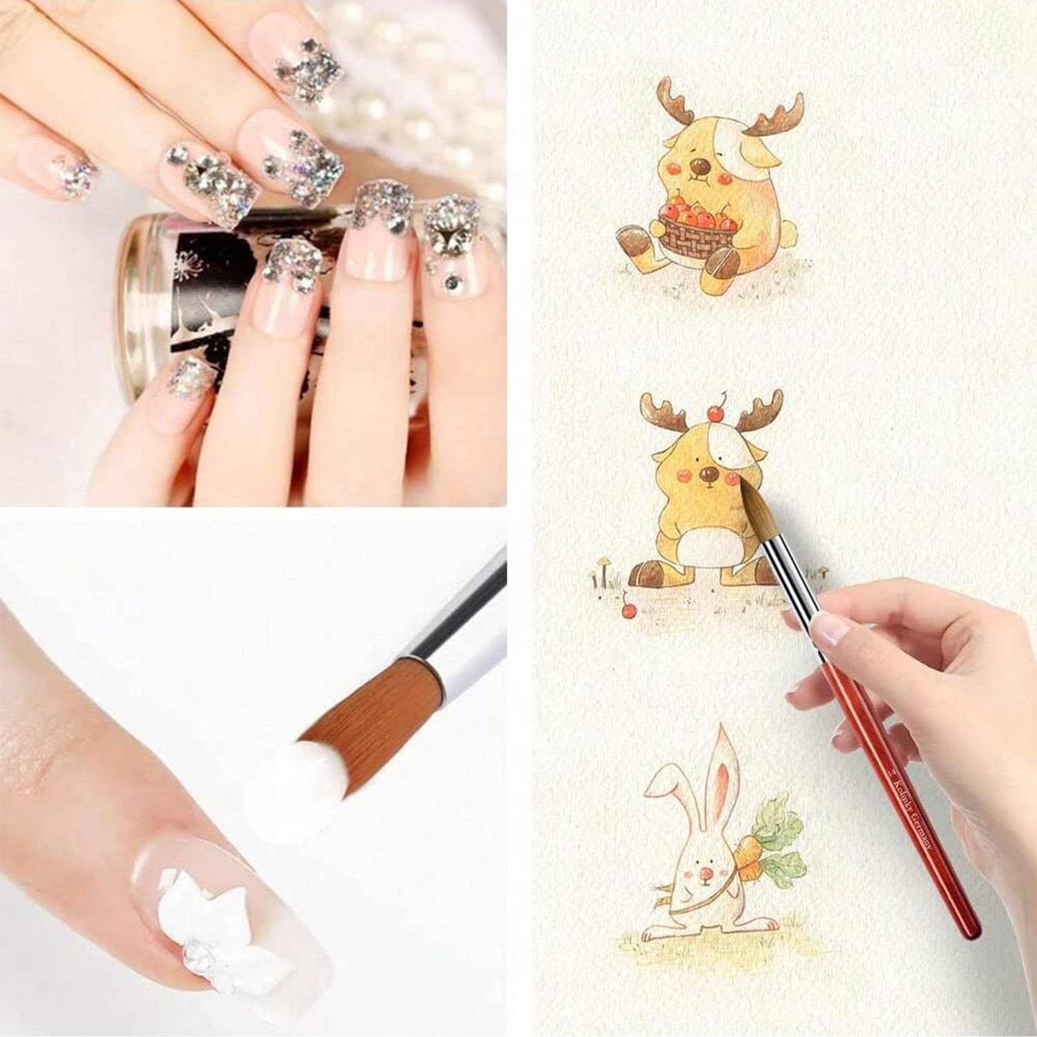 3PCS Kolinsky 마호가니 줄기 아크릴 네일 브 - Nail Art Mahogany 리뷰 및 가격