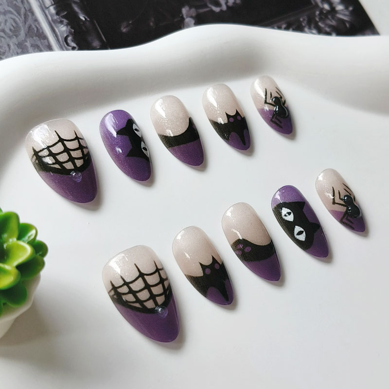 여성용 할로윈 파티 테마 퍼플 블랙 캣 러프 파우더 캣 - Nail Art Cat Eye 리뷰 및 가격