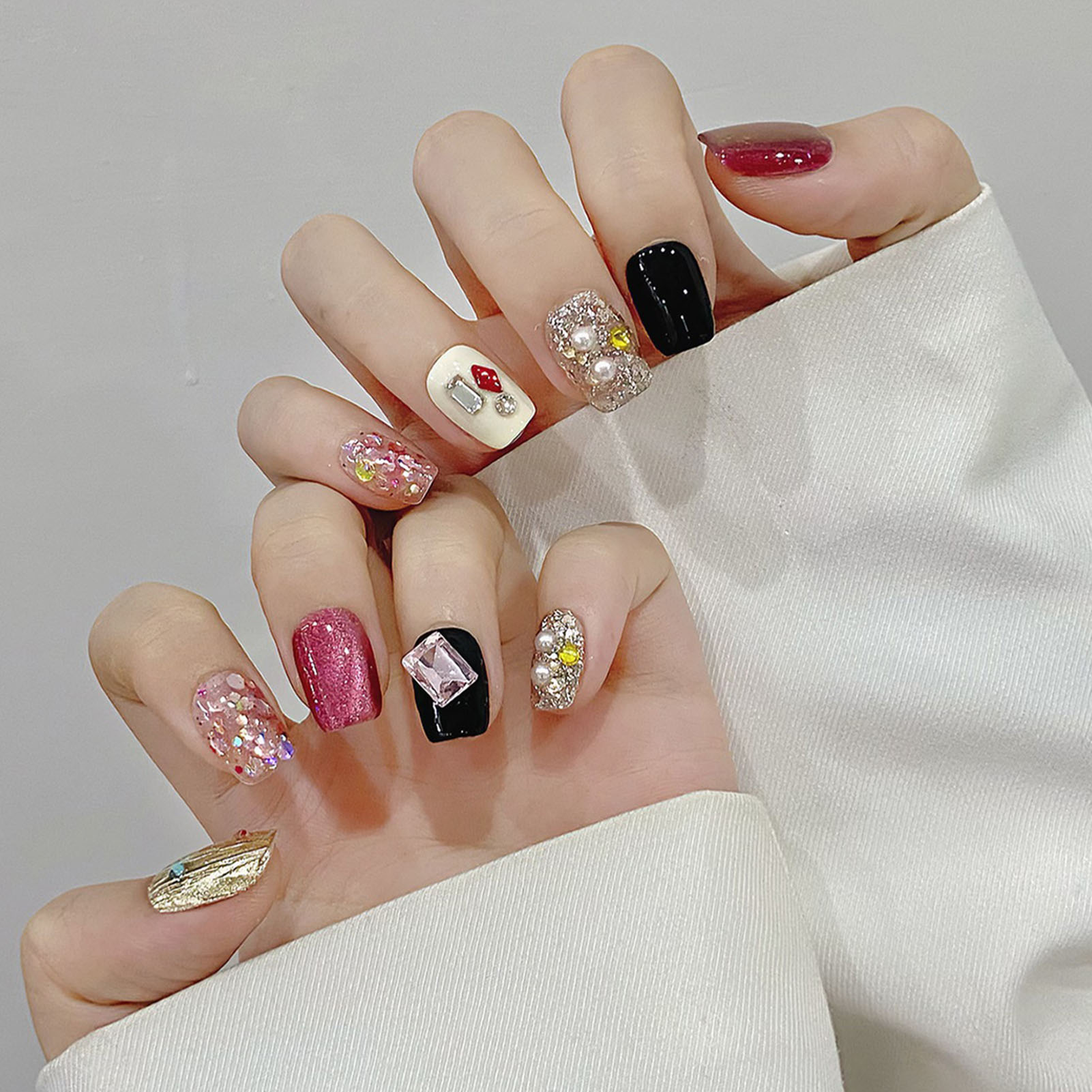 수제 프레스 네일 글리터 핑크 스팽글 고양이 눈 광택  - Nail Art Cat Eye 리뷰 및 가격