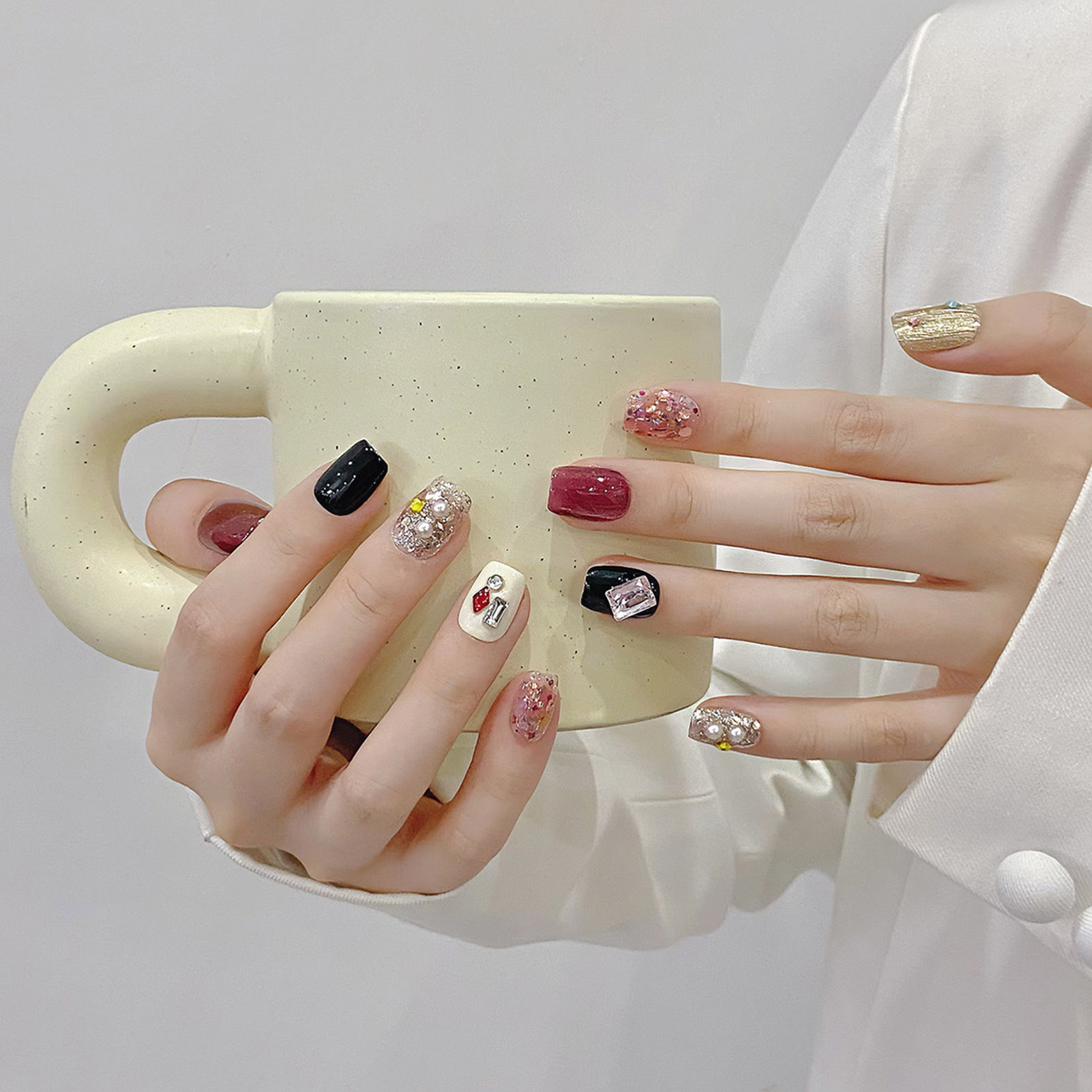 수제 프레스 네일 글리터 핑크 스팽글 고양이 눈 광택  - Nail Art Cat Eye 리뷰 및 가격