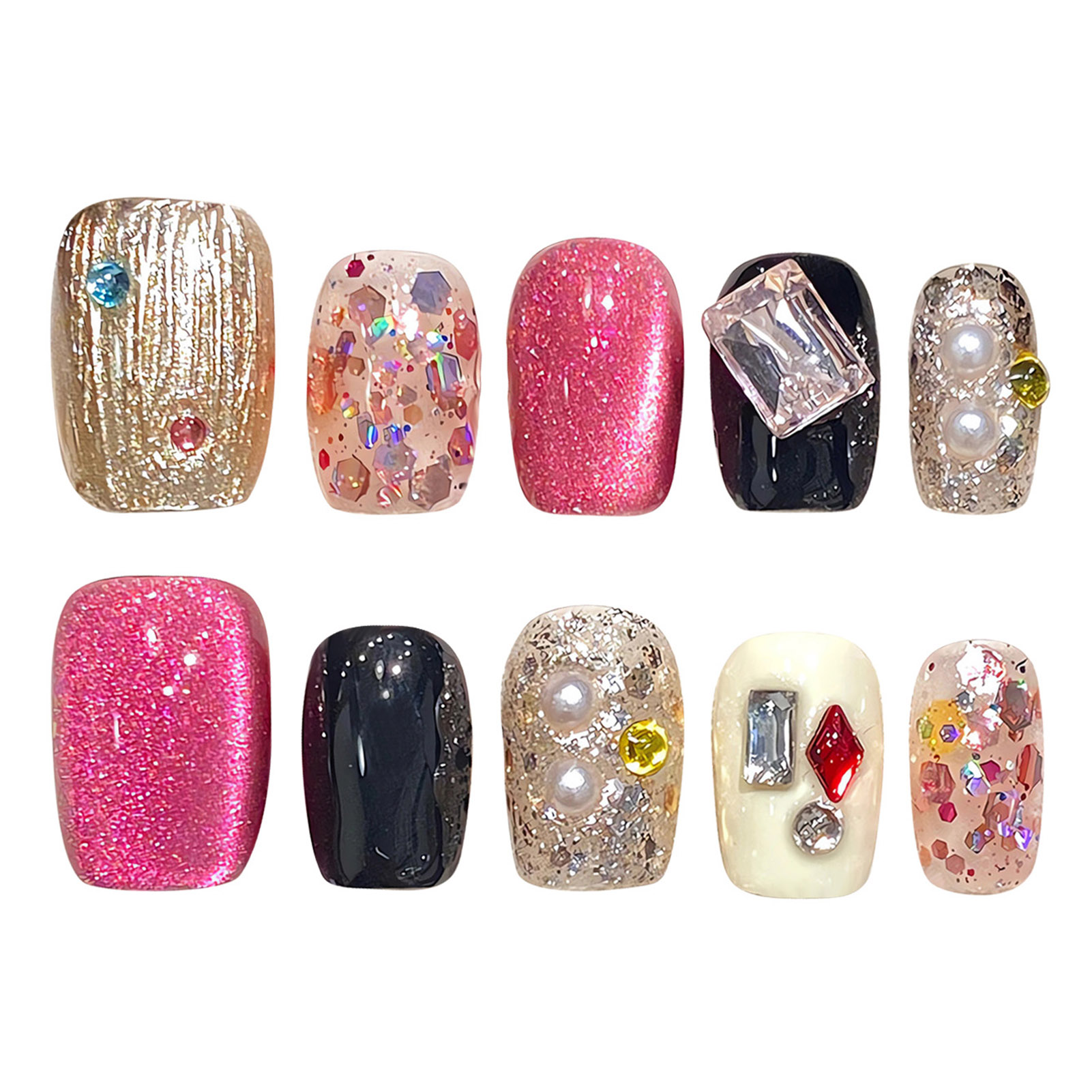 수제 프레스 네일 글리터 핑크 스팽글 고양이 눈 광택  - Nail Art Cat Eye 리뷰 및 가격