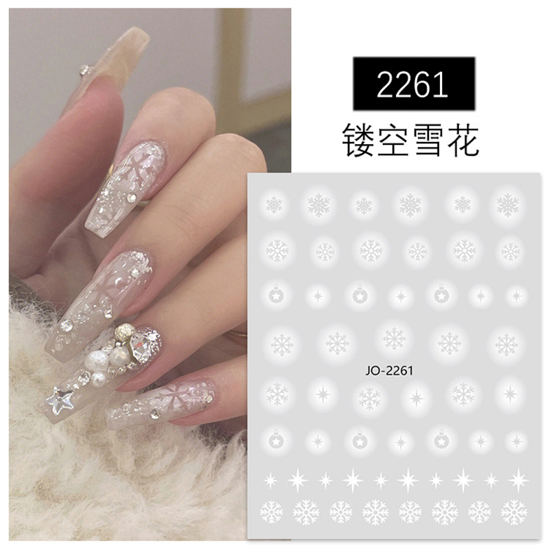 네일 아트 3D 데칼 화이트 할로우 눈송이 크리스마스  - Nail Art Xmas Tree 리뷰 및 가격