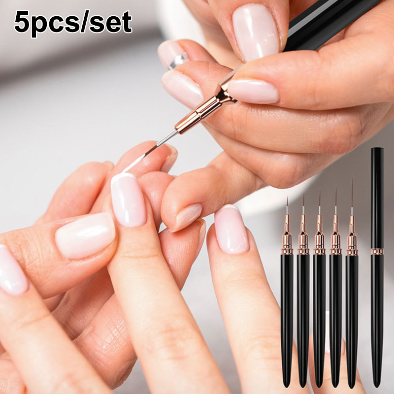 # 5개/세트 전문 네일 아트 라이너 브러쉬, 스트라이 - Nail Art Rame 리뷰 및 가격