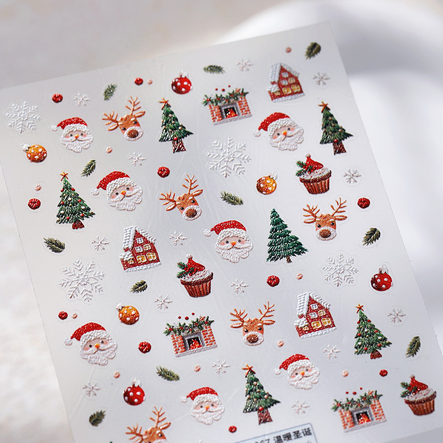 귀여운 크리스마스 곰 & 진저브레드 네일 스티커 - 크 - Nail Art Xmas Tree 리뷰 및 가격